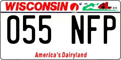 WI license plate 055NFP
