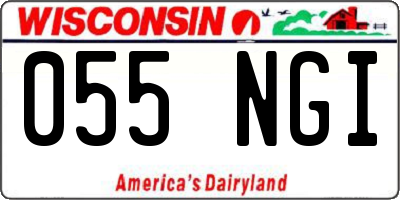 WI license plate 055NGI