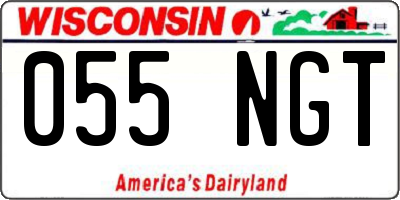 WI license plate 055NGT
