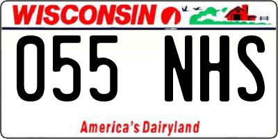 WI license plate 055NHS