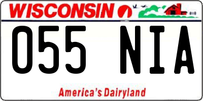 WI license plate 055NIA