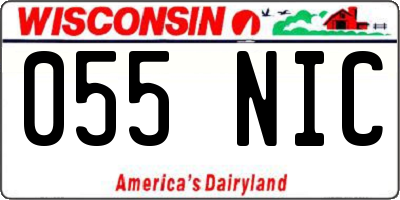 WI license plate 055NIC