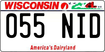 WI license plate 055NID