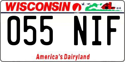 WI license plate 055NIF