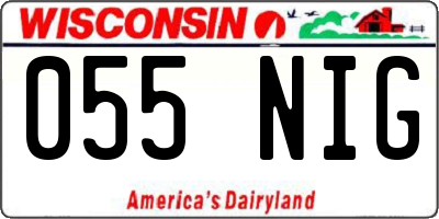 WI license plate 055NIG