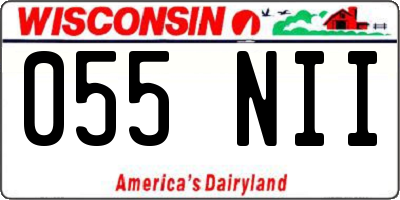 WI license plate 055NII