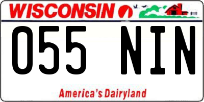 WI license plate 055NIN