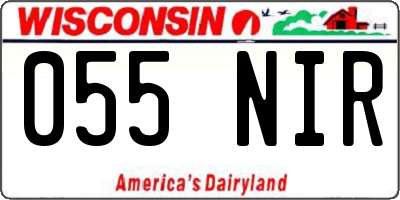 WI license plate 055NIR