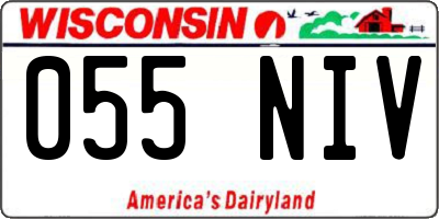 WI license plate 055NIV