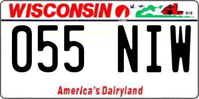 WI license plate 055NIW