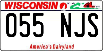 WI license plate 055NJS