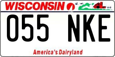 WI license plate 055NKE