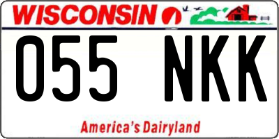 WI license plate 055NKK