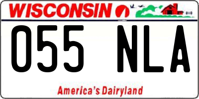 WI license plate 055NLA