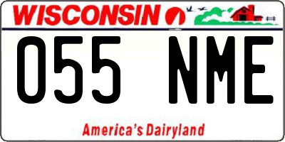 WI license plate 055NME