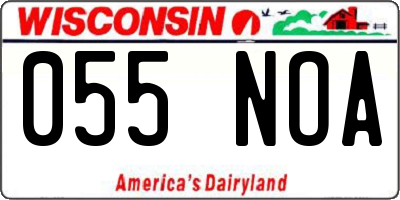 WI license plate 055NOA