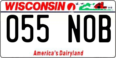 WI license plate 055NOB