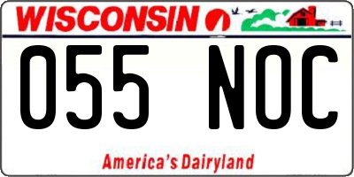 WI license plate 055NOC