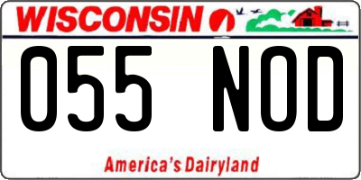 WI license plate 055NOD