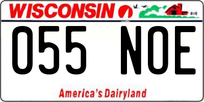 WI license plate 055NOE