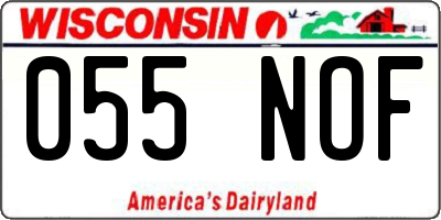 WI license plate 055NOF