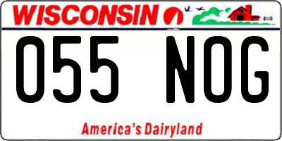 WI license plate 055NOG
