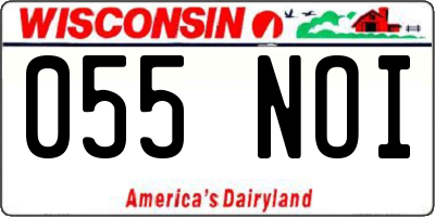 WI license plate 055NOI