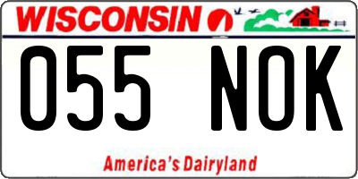 WI license plate 055NOK
