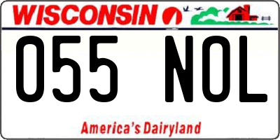 WI license plate 055NOL