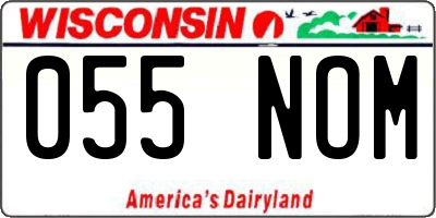 WI license plate 055NOM