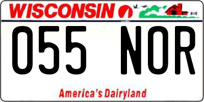 WI license plate 055NOR
