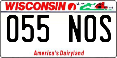 WI license plate 055NOS