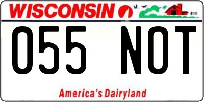 WI license plate 055NOT
