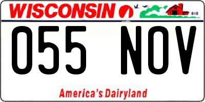 WI license plate 055NOV