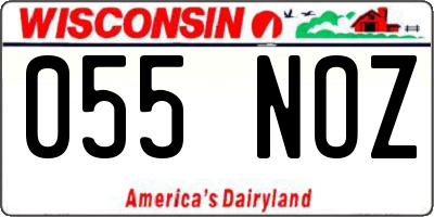 WI license plate 055NOZ