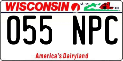 WI license plate 055NPC
