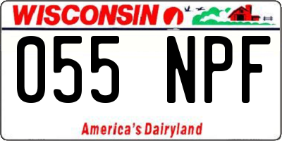 WI license plate 055NPF