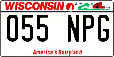 WI license plate 055NPG