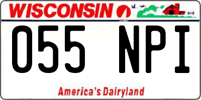 WI license plate 055NPI