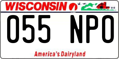 WI license plate 055NPO