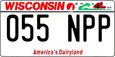 WI license plate 055NPP