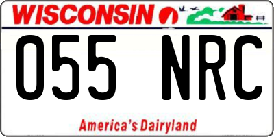 WI license plate 055NRC