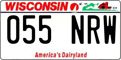 WI license plate 055NRW