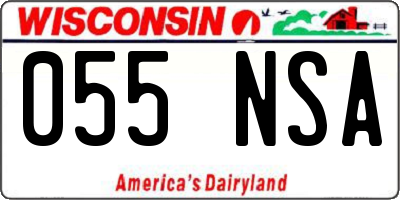 WI license plate 055NSA