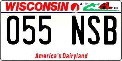 WI license plate 055NSB