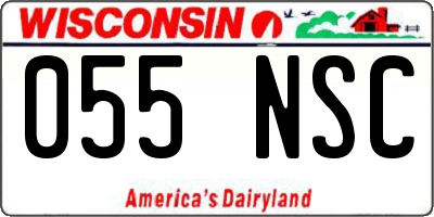 WI license plate 055NSC