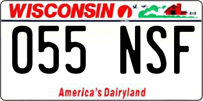 WI license plate 055NSF