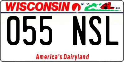 WI license plate 055NSL