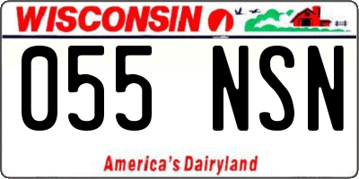 WI license plate 055NSN