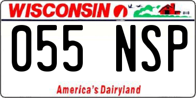 WI license plate 055NSP